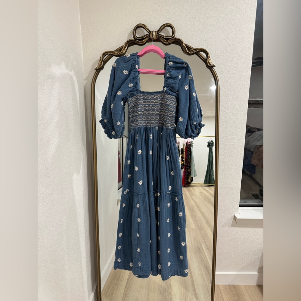 Free People Dahlia Embroidered Floral Smocked Dress - Picture 6 of 6